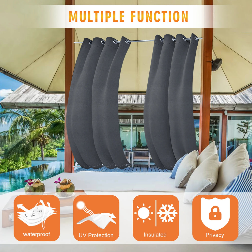 Patio Outdoor Curtain Sun Block Windproof