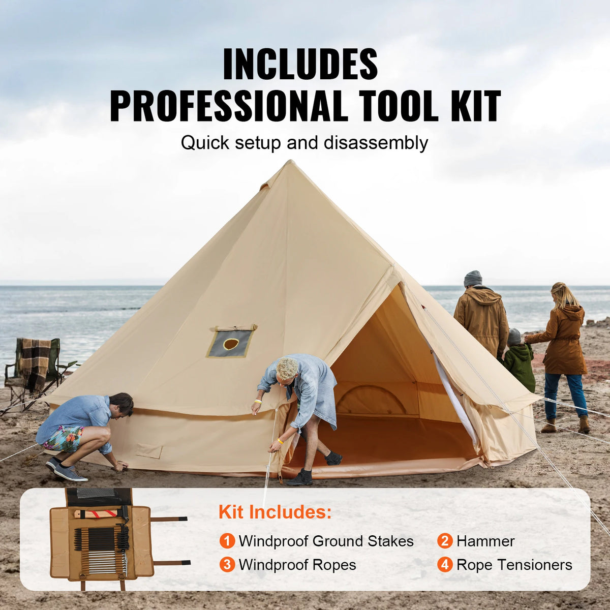Tent for Camping with Stove Breathable Tent Holds up to 8People