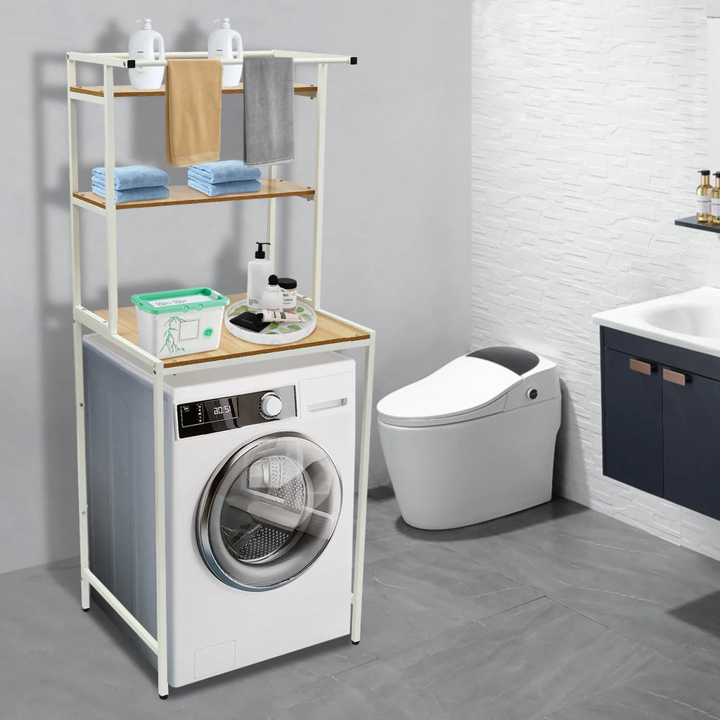 3-Tier Washer and Dryer Storage Shelf Bathroom Space Saving
