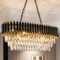 Modern Black & Gold Crystal Chandelier
