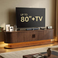 70"Mid Century Fluted LED TV Stand Storage