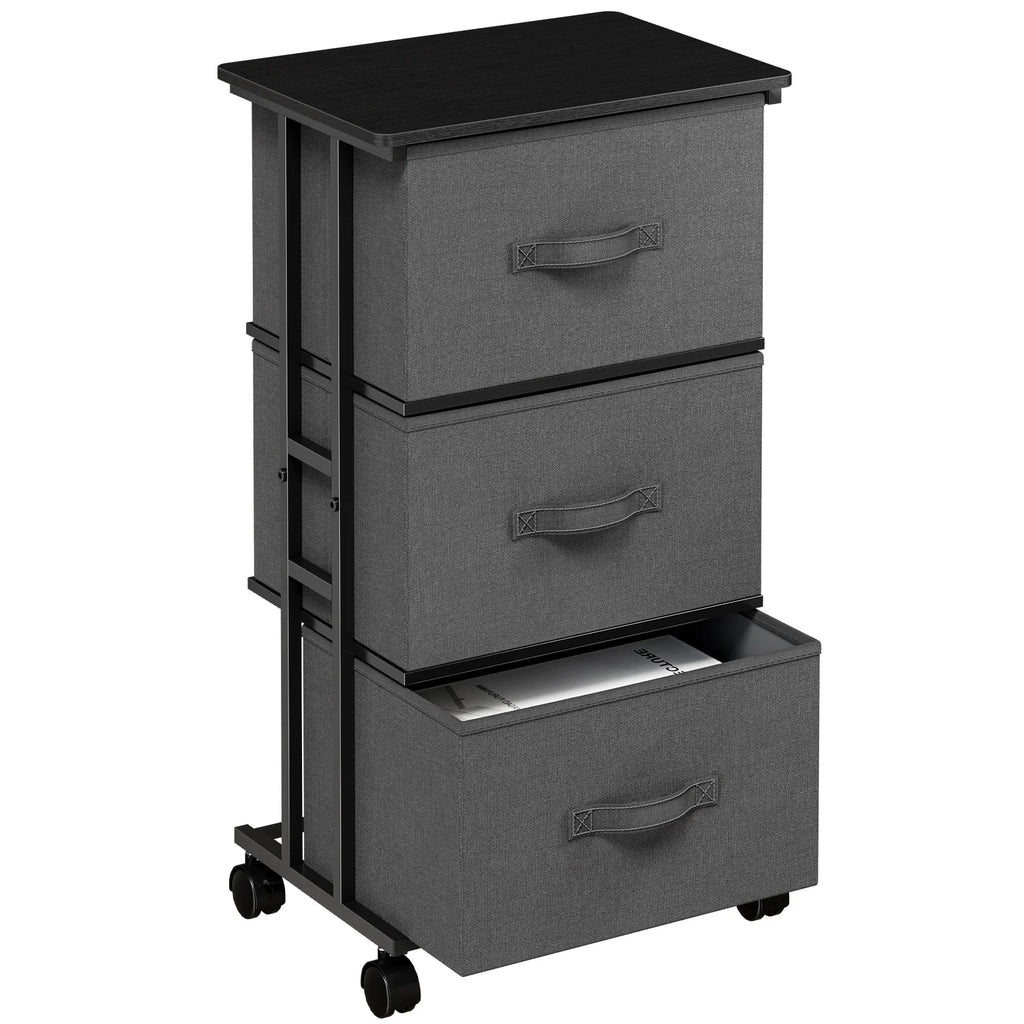 JHK 3 Drawers Dresser Storage Cabinet with Wheels
