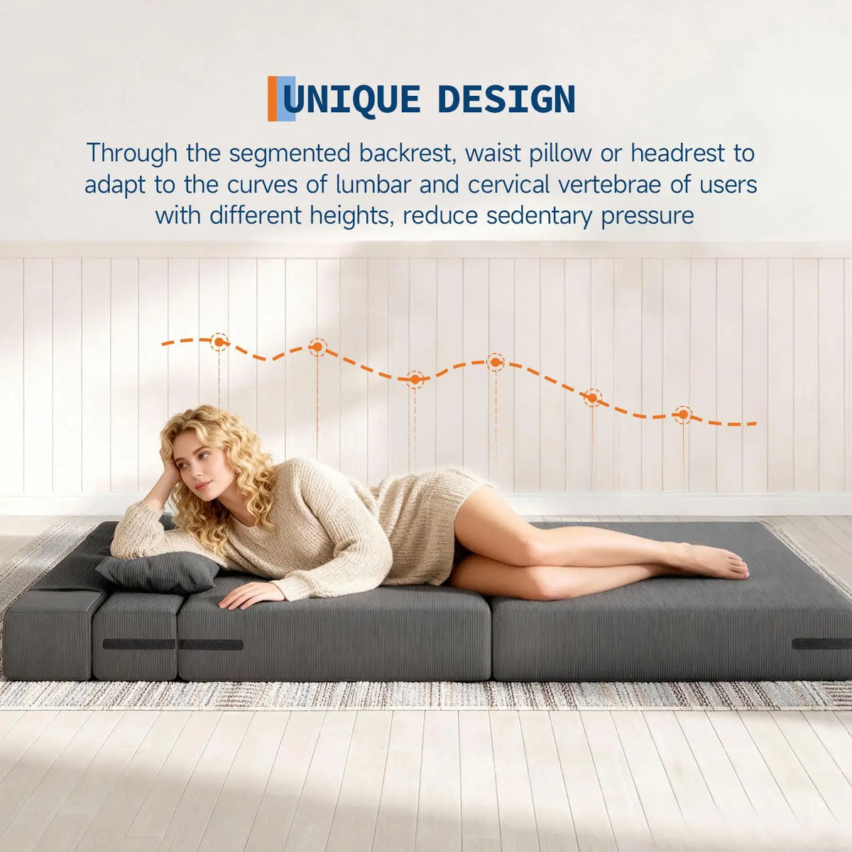 Folding Sofa Bed Convertible Sleeper Soft Corduroy Loveseat Couch