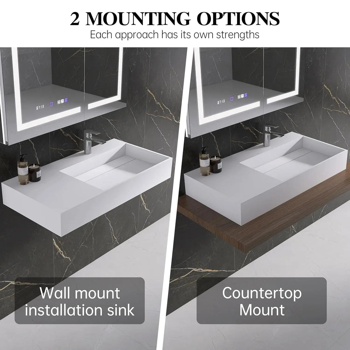 36"x18.11" Wall-Mounted Bathroom Vanity with Stone Resin Sink