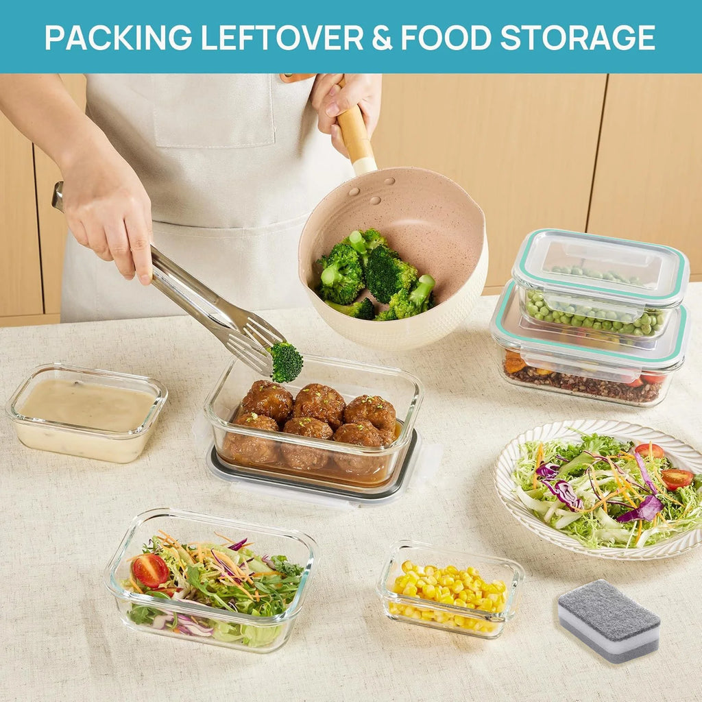 Glass Food Storage Containers 4-Pack with Lids