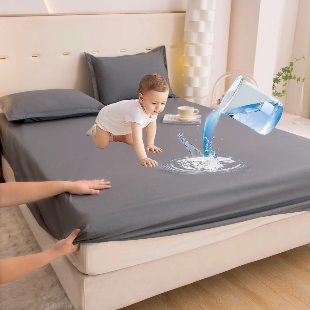 Waterproof Fitted Bed Sheet With 360 Elastic Band