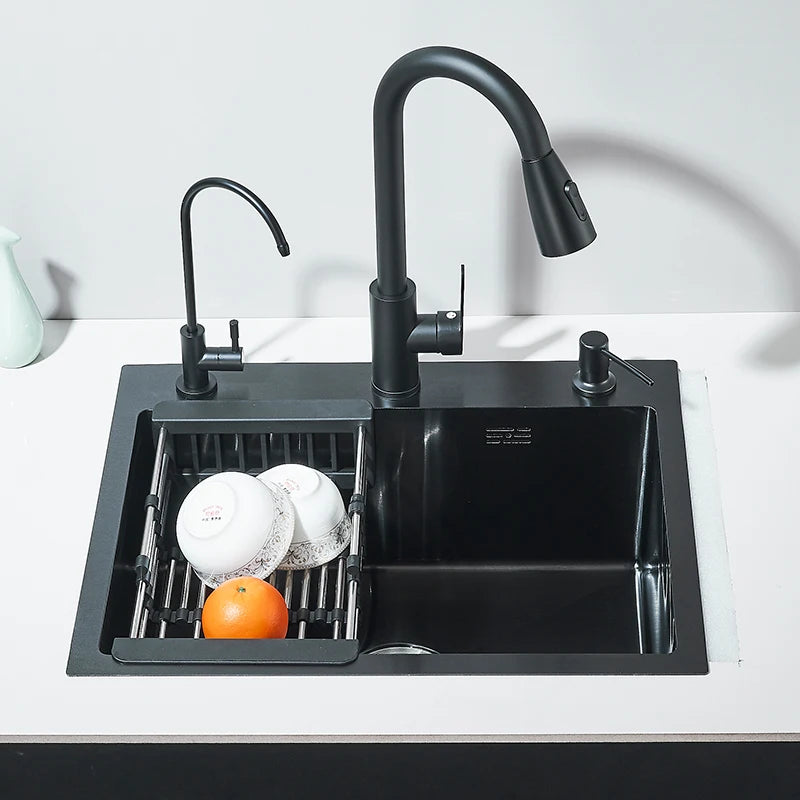 Multifunction 304 Stainless Steel Black/Brushed Nickel Kitchen Sink