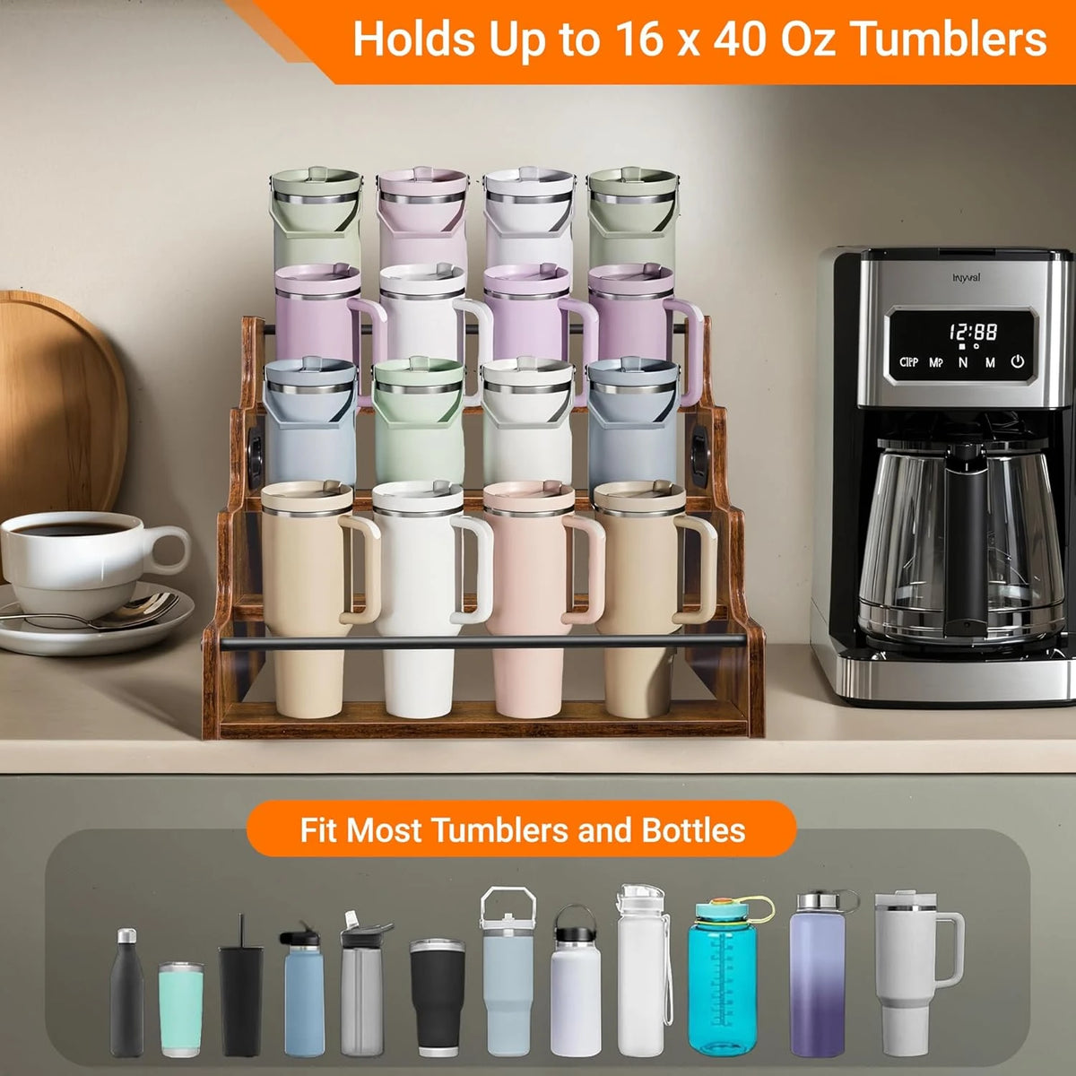 3 Step Countertop Liquor Wine Rack