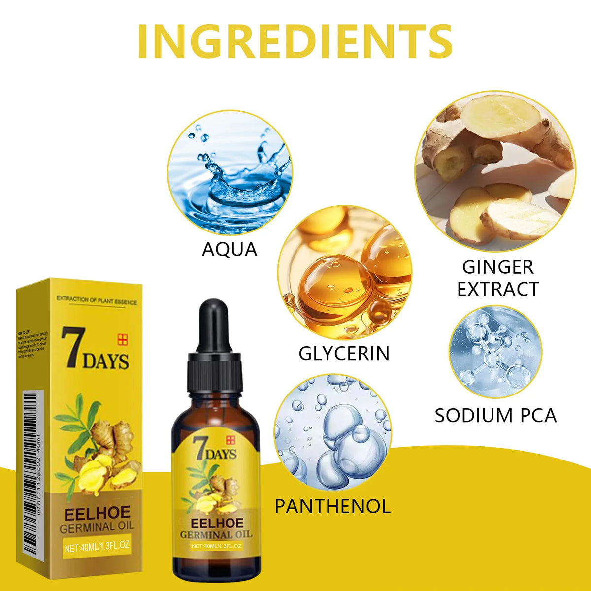 Ginger Hair Growth Oil Strengthening Scalp Nourishing Hair Roots