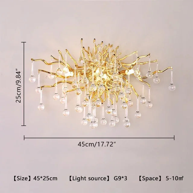 Royal Nordic Luxury Crystal Chandeliers Gold Chrome Water Drop Pendant