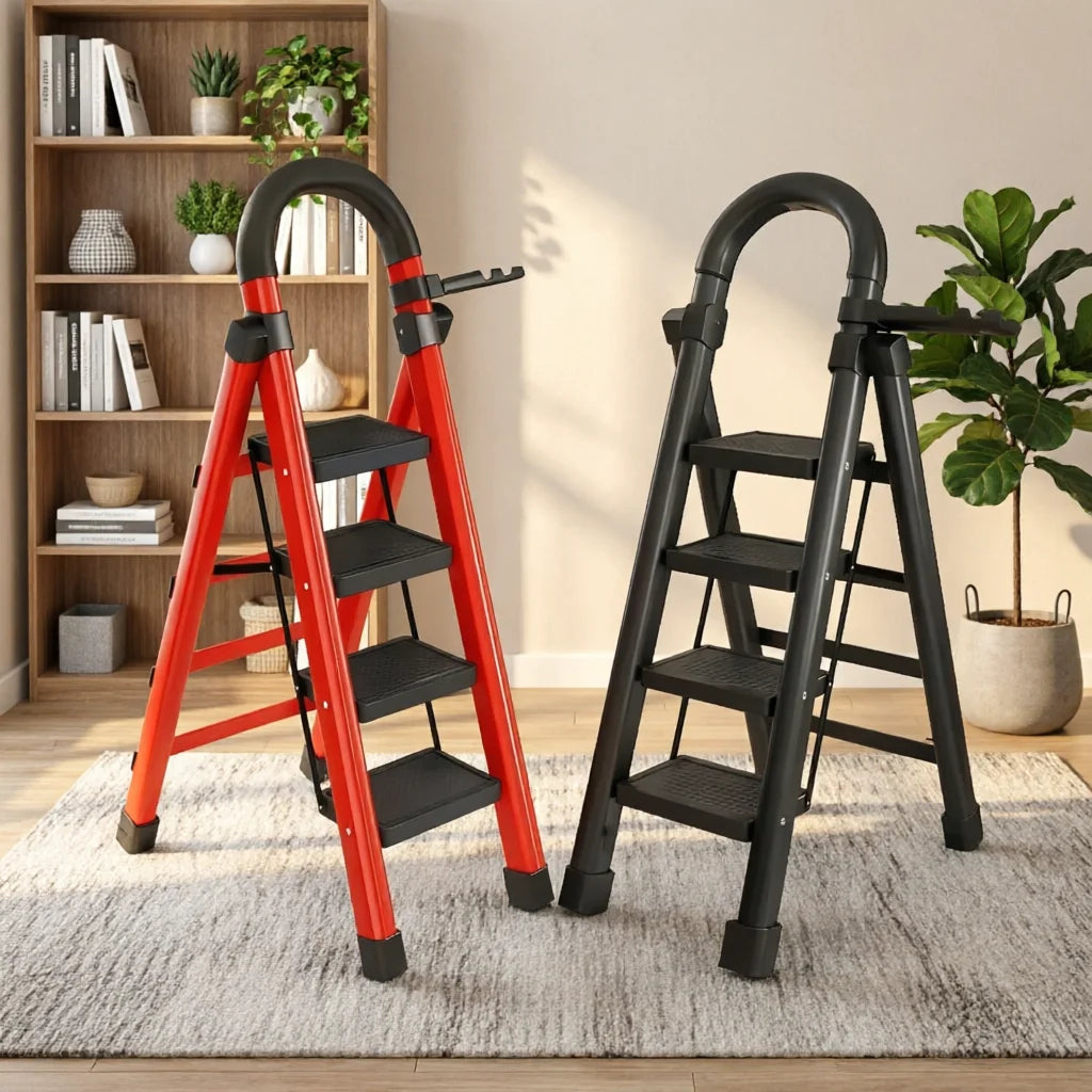 1 Heavy-duty 3/4-step portable folding ladder