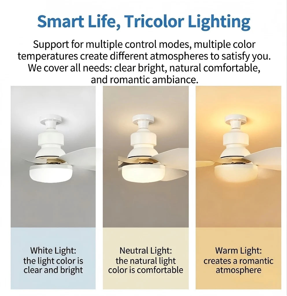 40W Ceiling Fan with Remote Control LED Light